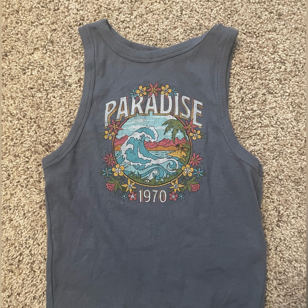 Summer tank paradise hillside ribbed tank